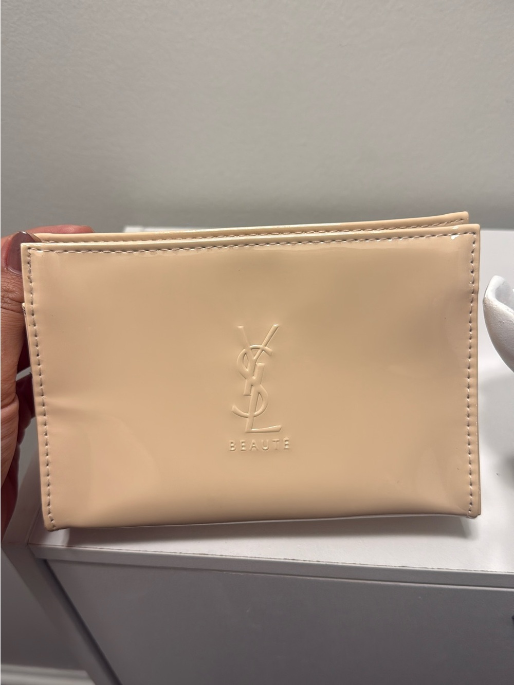 Yves Saint Laurent Nude Leather Cosmetic Pouch/ Makeup bag